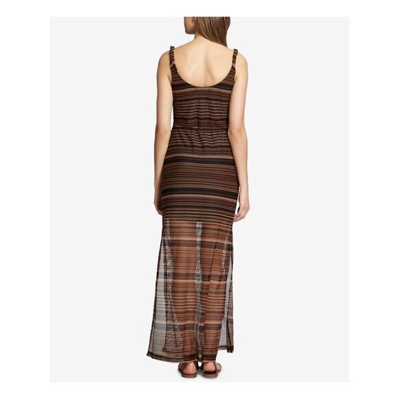 SANCTUARY Womens Brown Striped Sleeveless Scoop Neck Maxi Cocktail Dress XS - Picture 2 of 4